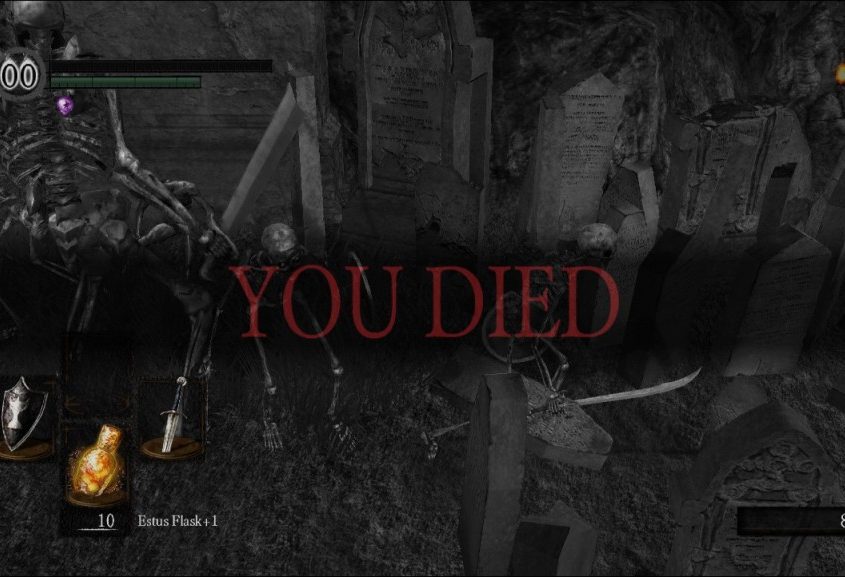 you died in dark souls 845x577 - دنیایی آغشته به اندوه: دارک سولز ، مثالی بی‌نقص از کهن‌الگوی تراژدی