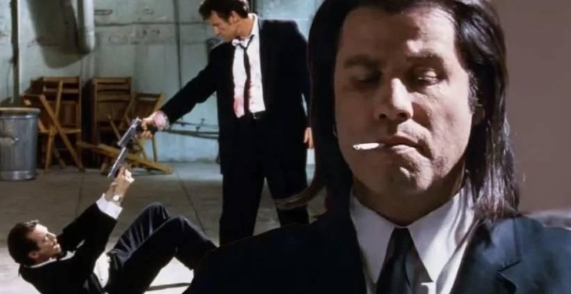 John Travolta Pulp fiction reservoir dogs 822x423 - موضوع فیلم‌های تارانتینو چیست؟ آیا می‌توان از آن‌ها درس اخلاقی یاد گرفت؟ (تحلیل فلسفی فیلم‌های کوئنتین تارانتینو)