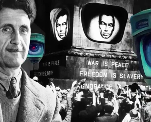 32. George Orwell 00001 495x400 - ۵۰ رمان بزرگ که دنیای ادبیات و رمان‌نویسی را دگرگون کردند